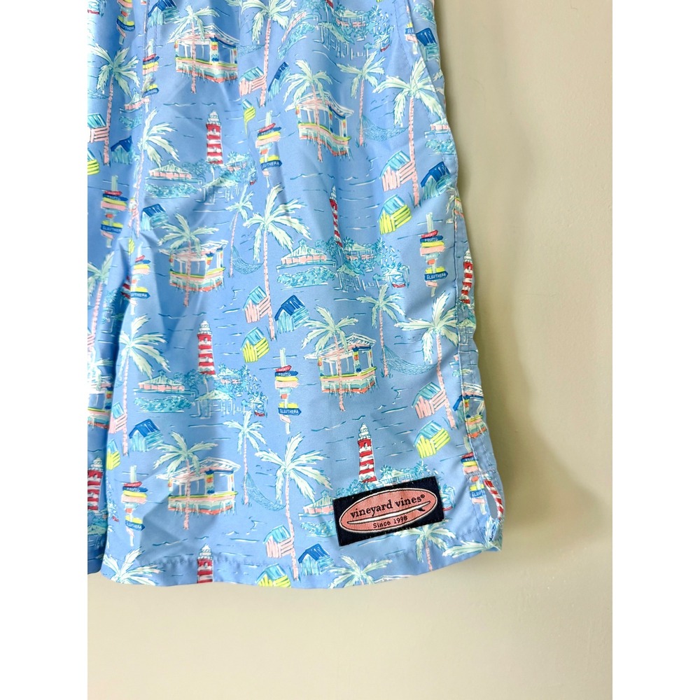 Vineyard Vines Boys' Printed Chappy Swim Trunks Bathing Suit Cabana Blue M/12-14 - Picture 4 of 5